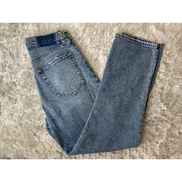 Abercrombie & Fitch Patchwork Jeans Sz 27 4 R Ankle Straight Ultra High Rise - Picture 2 of 9